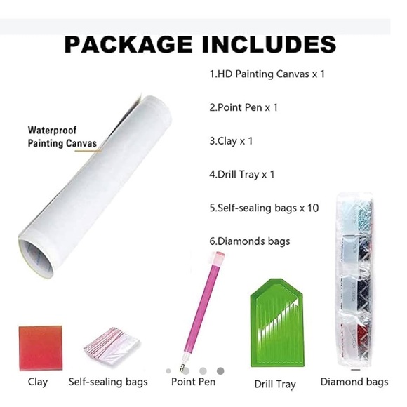 5D Full Drill Diamond Art Gardening Supplies Round Diamond Dots - Picture 4 of 4